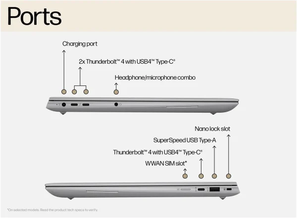 لپ تاپ استوک لمسی زدبوک HP ZBook Studio 16 G10 Core™ i9-13900H /32 GB/1 TB /6 GB Nvidia RTX A1000