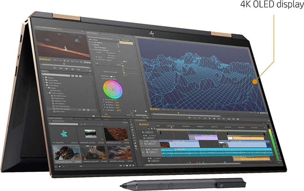 لپ تاپ اچ پی HP Spectre x360 13-aw0023dx صفحه 13.3 اینچی 360 درجه پردازنده Core i7 نسل دهم گرافیک اینتل Iris Plus